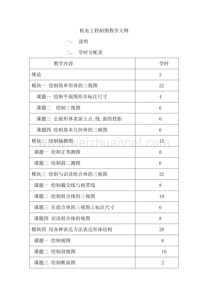 机电工程制图教学大纲.doc_第1页