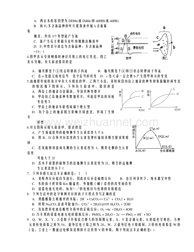 陕西省西北工业大学附属中学2015届高三下学期二模考试理综试题.doc_第2页