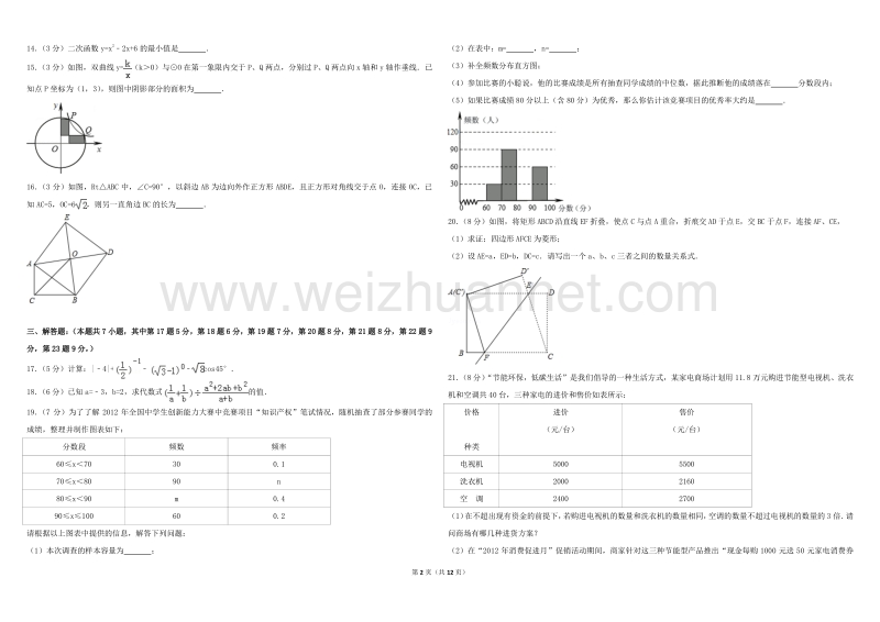 2012年深圳市中考数学试卷-(附答案).doc_第2页