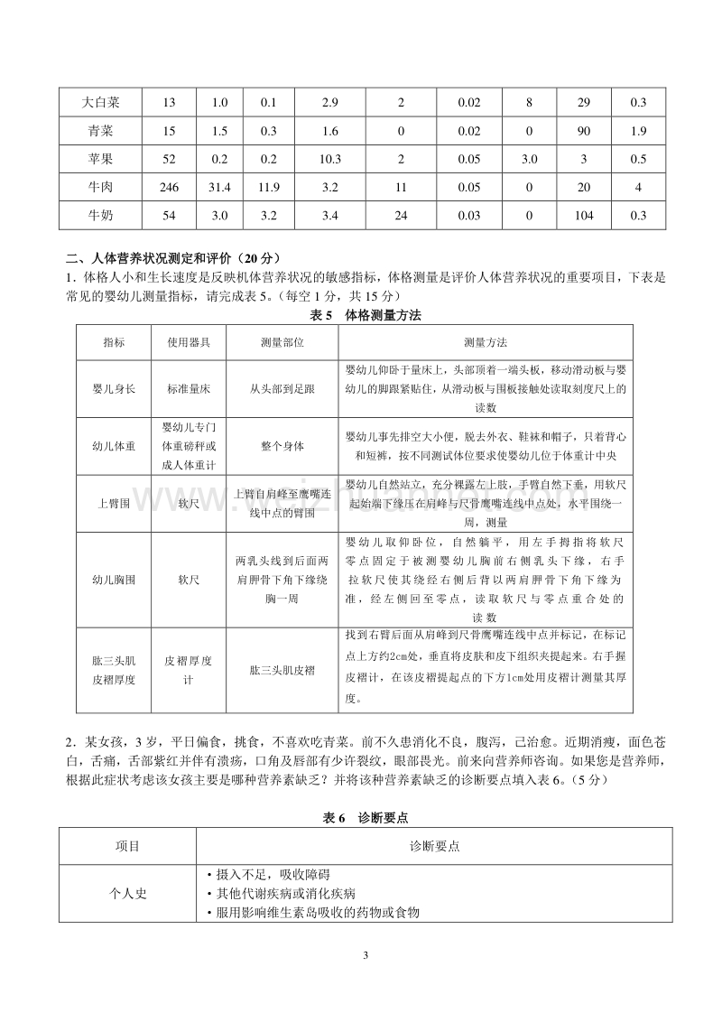 2012年11月营养3级技能试题及答案.doc_第3页