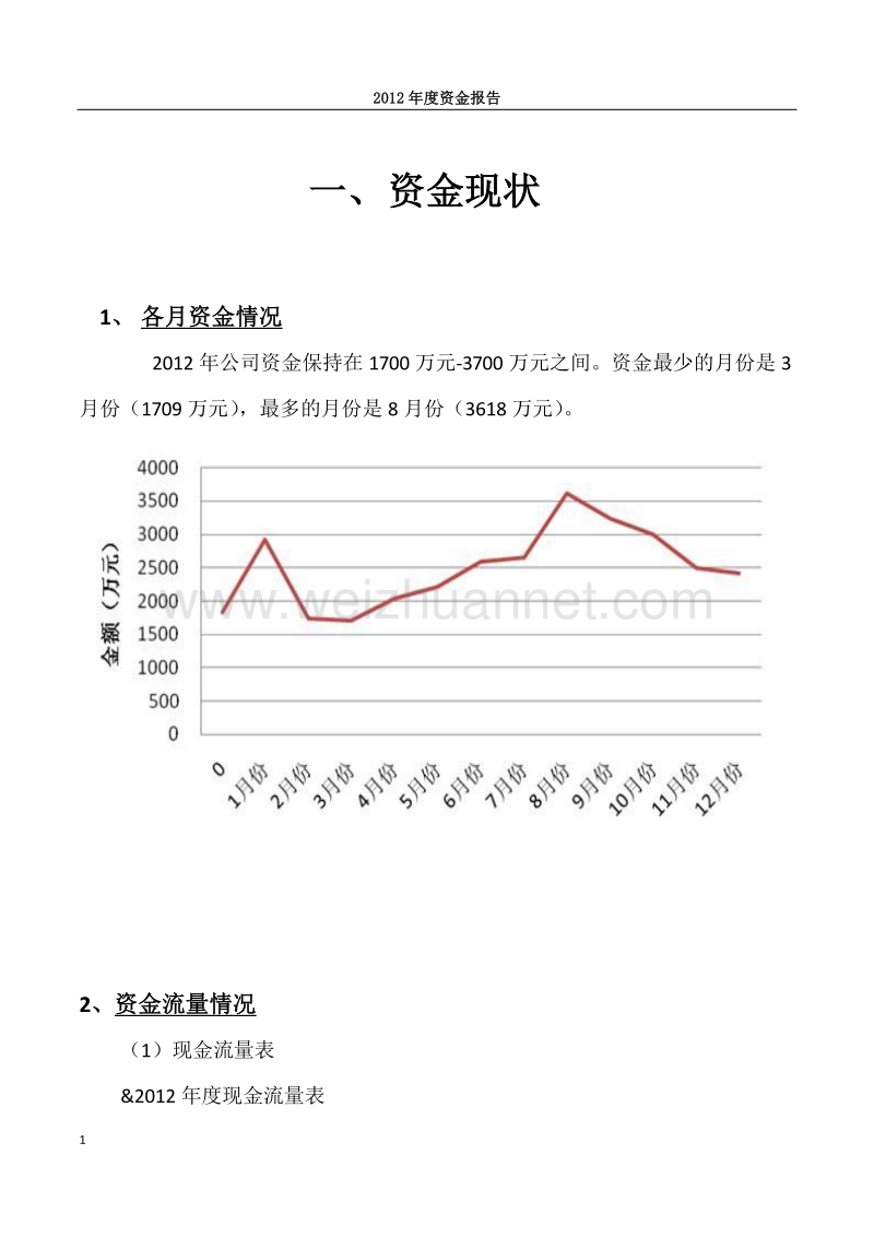 财务报告-2012年度资金报告.doc_第1页