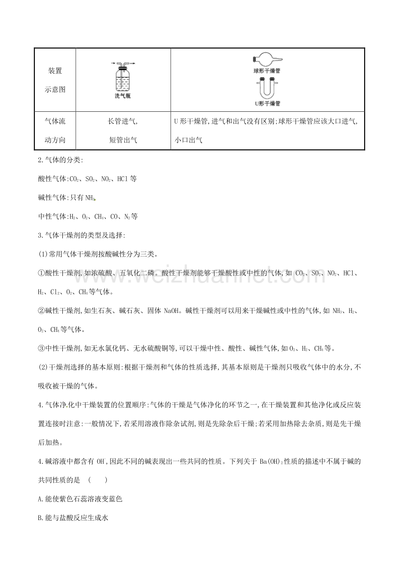 2017年中考化学 45分钟课时检测练 第十单元 酸和碱 第1课时 常见的酸和碱（含解析）.doc_第2页