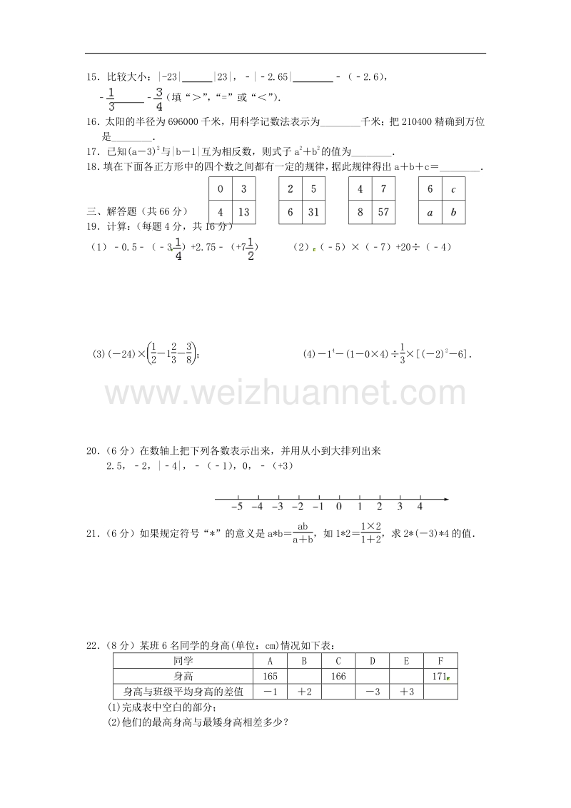 辽宁省大石桥市2017_2018学年度七年级数学上学期第一次月考试题新人教版.doc_第2页