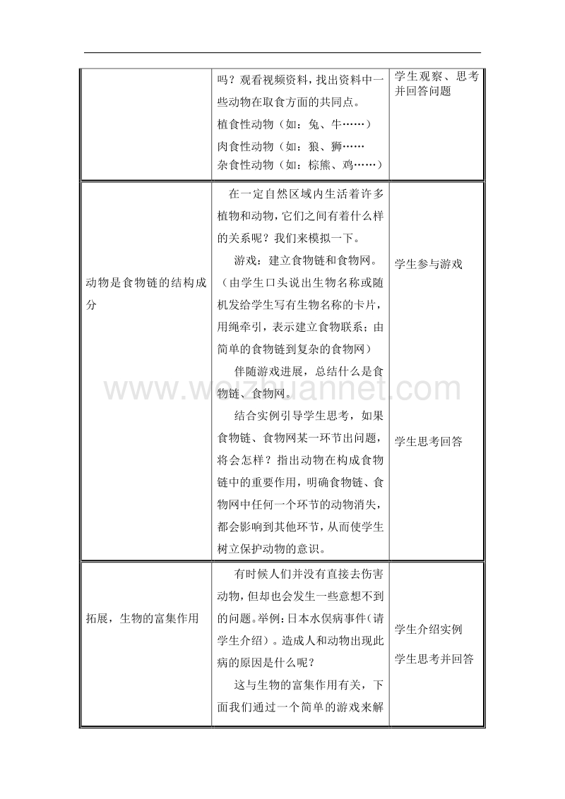 2018年北师大版八年级上册生物教案：第17章第一节  动物在生物圈中的作用（第一课时.doc_第2页