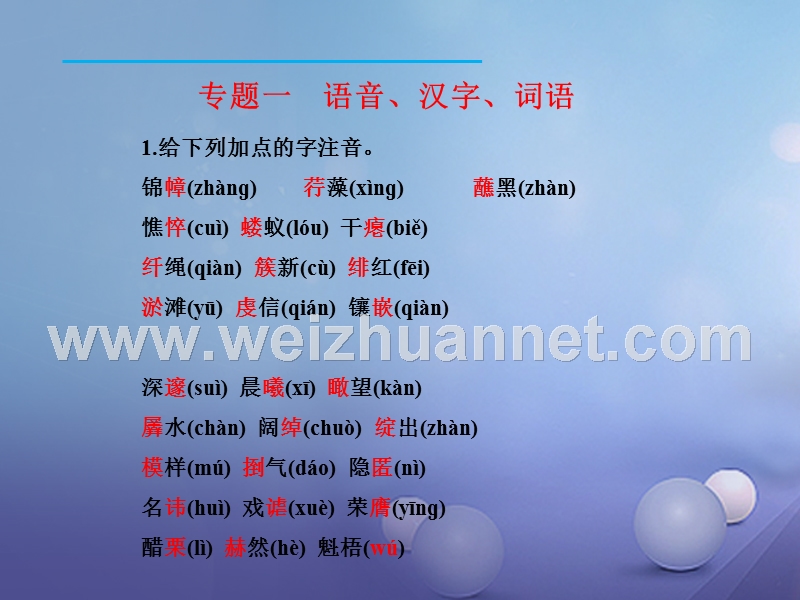 2017年九年级语文下册 专题一 语音、汉字、词语课件 新人教版.ppt_第2页