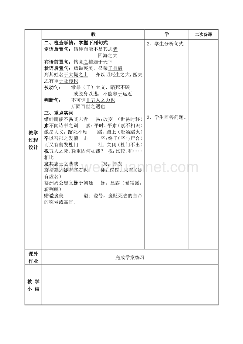 江苏省徐州市贾汪区建平中学语文（苏教版）必修三：第二专题 五人墓记巩固教案.doc_第2页