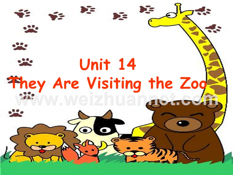 2015-2016五年级英语上册《module 5 unit 14 they are visiting the zoo》课件1 广州版.ppt_第1页