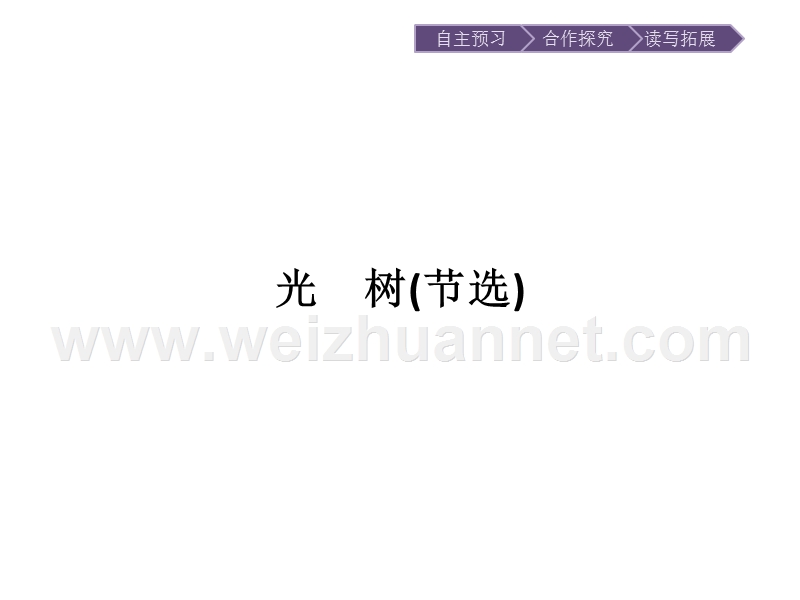 【南方新课堂 金牌学案】2017年春高中语文人教版选修《中国现代诗歌散文欣赏》课件：23光 树(节选).ppt_第1页