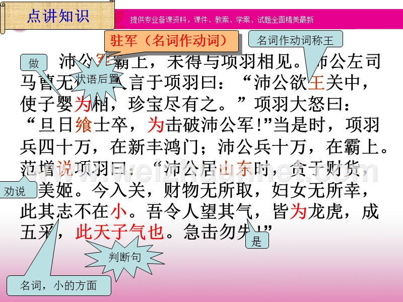 山东专用：人教版高一语文《鸿门宴》课件（第二课时）.ppt_第3页