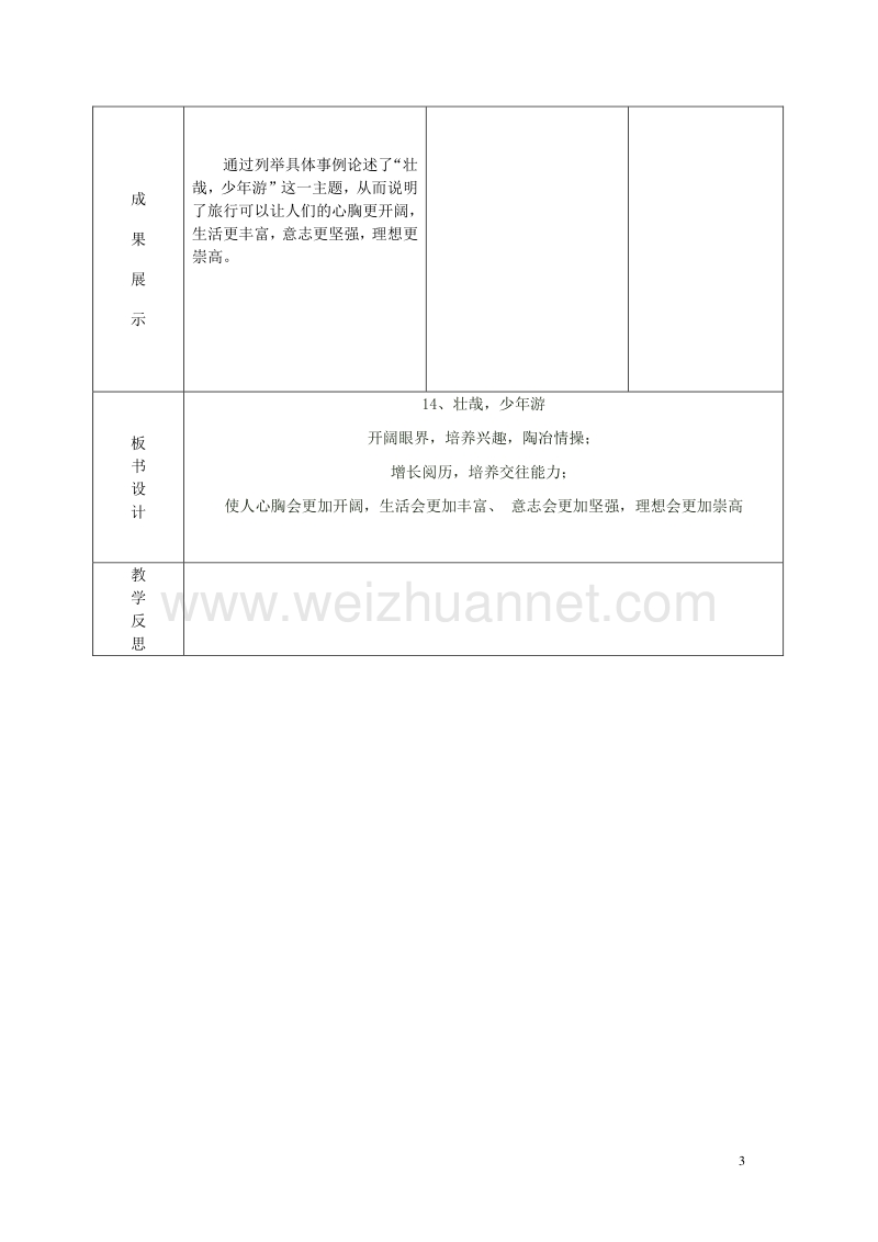 2015年秋六年级语文上册《壮哉，少年游》教案2 冀教版.doc_第3页