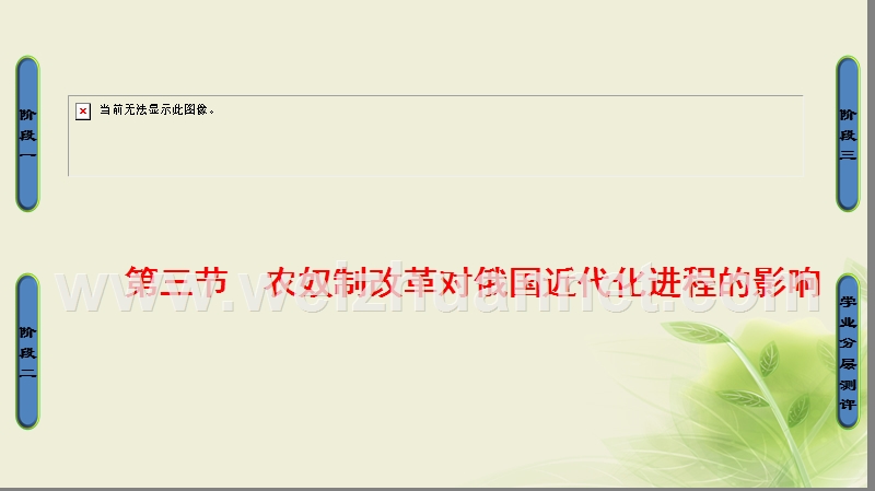 2017_2018学年高中历史第七章俄国农奴制度改革3农奴制改革对俄国近代化进程的影响课件北师大版选修1201708140186.ppt_第1页