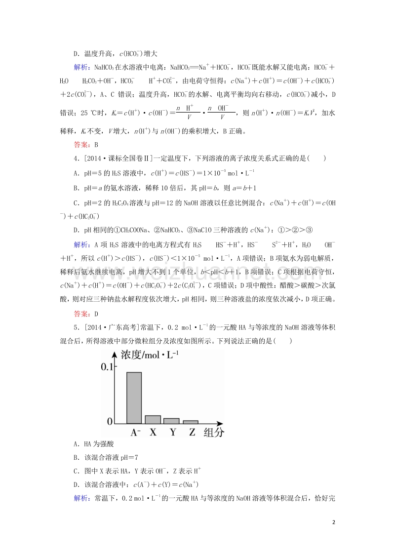 2017_2018学年高中化学第三章水溶液中的离子平衡章末复习讲座新人教版选修420170823238.doc_第2页