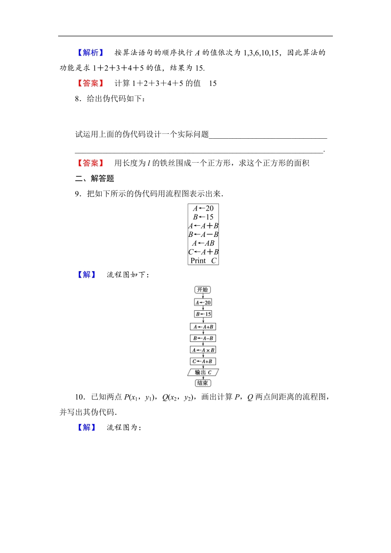 【课堂新坐标】2018版高中数学（苏教版必修三）学业分层测评：第1章 算法初步5 word版含解析.doc_第3页