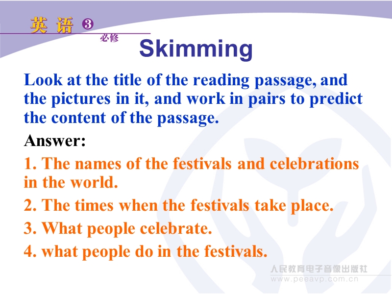 新课标人教版英语必修3 unit 1 festivals around the world reading.ppt_第2页