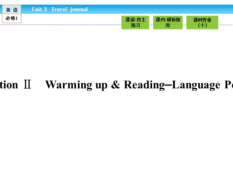 【金版新学案】高一英语人教版必修一同步课件：3.2 section ⅱ　warming up & reading—language points.ppt_第1页