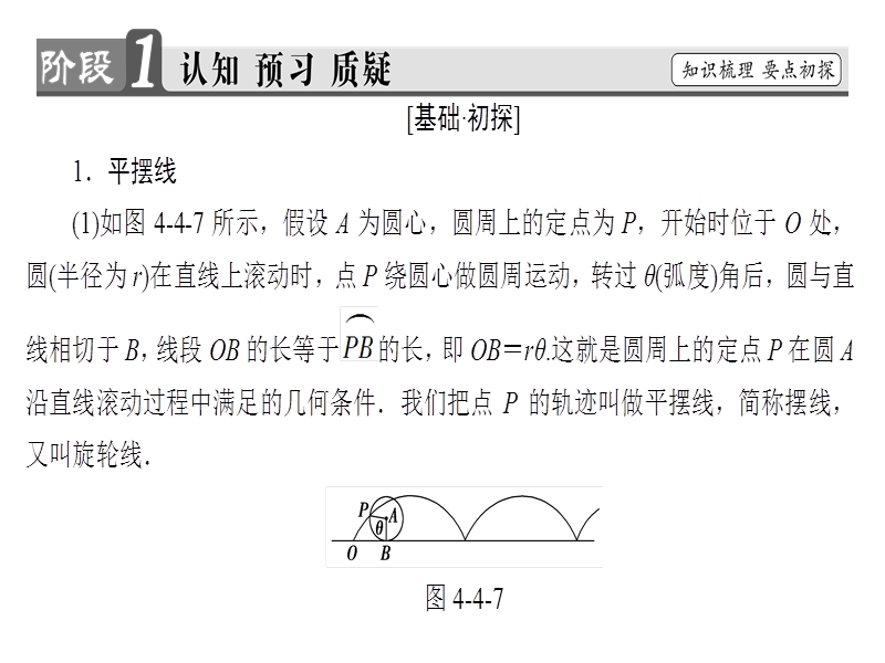 高中数学苏教版选修4-4课件：4.4.4　平摆线与圆的渐开线.ppt_第3页