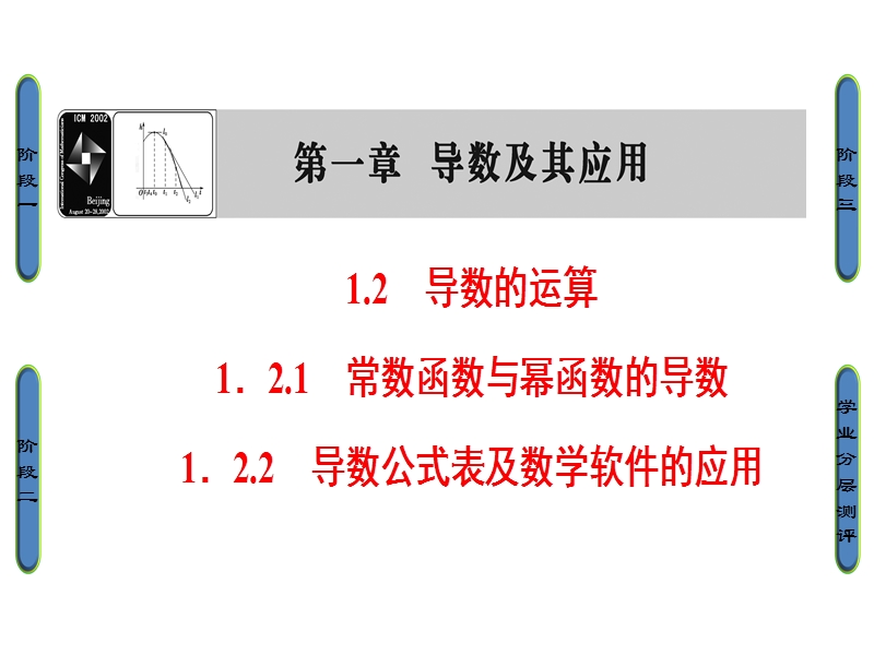 高中数学人教b版选修2-2课件：1.2.1+2 常数函数与幂函数的导数 导数公式表及数学软件的应用 .ppt_第1页