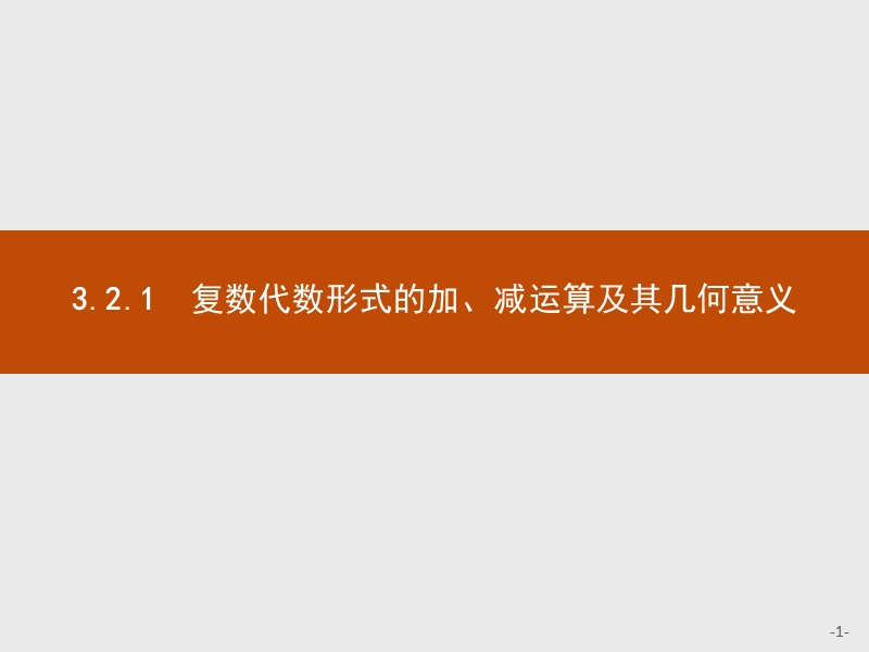 【测控指导】2018版高中数学人教a版选修2-2课件：3.2.1 复数代数形式的加、减运算及其几何意义.ppt_第1页