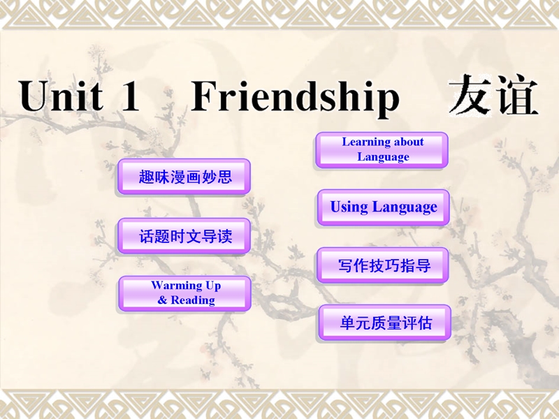 英语：unit1《friendship》（新人教版必修1）湖北专用.ppt_第1页