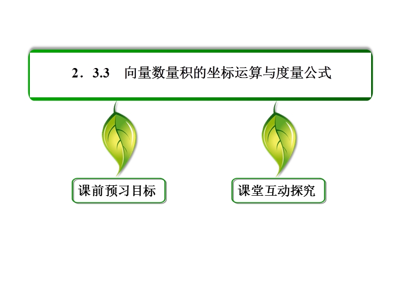 【名师一号】高一数学人教b版必修4课件：2-3-3 向量数量积的坐标运算与度量公式.ppt_第3页