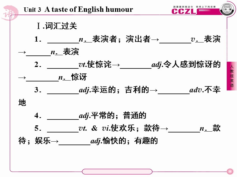 英语：3-2 a taste of english humour 128张 课件 成才之路（人教版必修4）.ppt_第3页