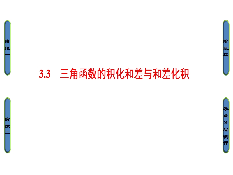 高中数学人教b版必修4课件：3.3　三角函数的积化和差与和差化积 .ppt_第1页