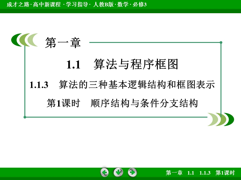 【成才之路】高中数学人教b版必修3课件：1.1.3 第1课时《算法的三种基本逻辑结构和框图表示》.ppt_第3页