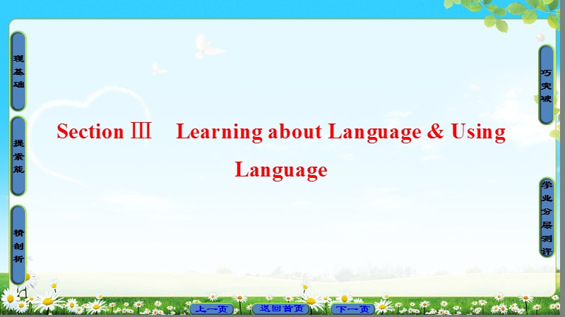 2018版高中英语（人教版）选修6同步课件：unit 1　art  section ⅲ　learning about language & using language.ppt_第1页