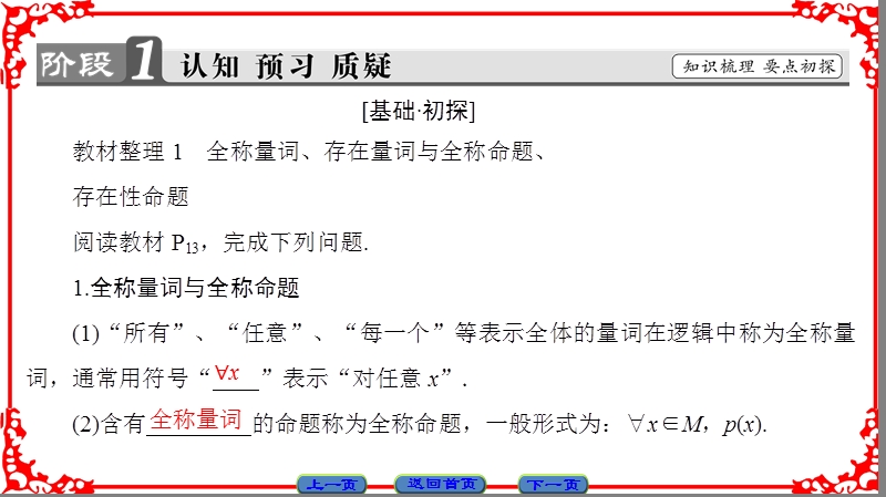 2018版高中数学（苏教版）选修1-1同步课件：第1章 1 3全称量词与存在量词.ppt_第3页