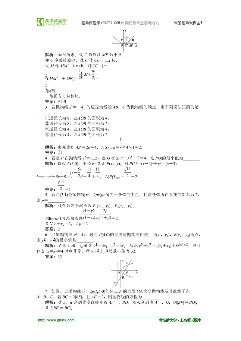 【苏教版】数学《优化方案》选修2-1测试：第2章2.4.2.doc_第2页