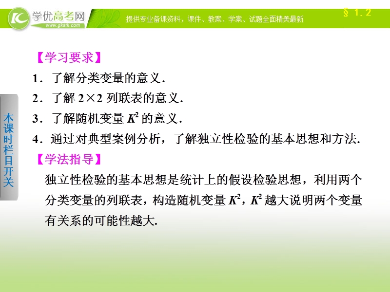 高中数学(人教a版选修1-2)学案课件：第1章 统计案例  1.2.ppt_第2页