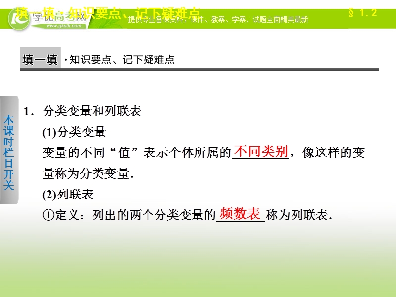 高中数学(人教a版选修1-2)学案课件：第1章 统计案例  1.2.ppt_第3页