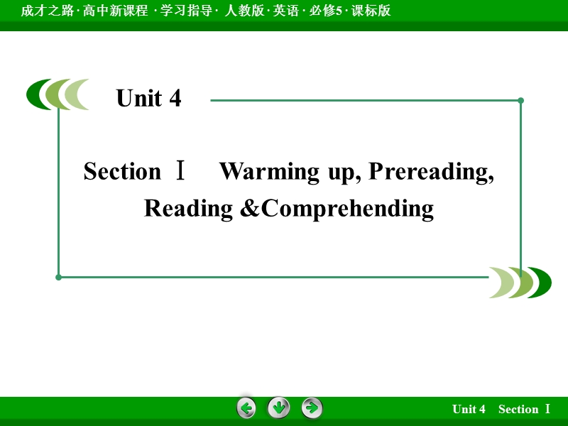 【成才之路】2015春季高中英语人教版必修5同步课件：unit 4 section 1《warming up, pre-reading, reading & comprehending》.ppt_第3页