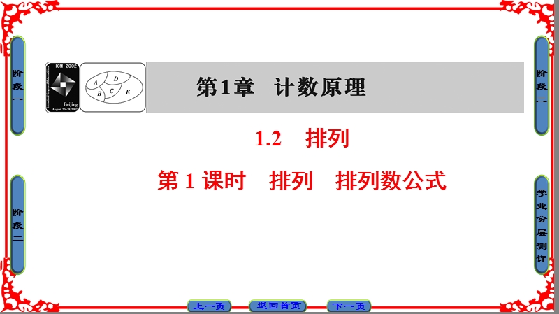 【课堂新坐标】高中数学苏教版选修2-3课件： 第1章 1.2 第1课时 排列 排列数公式.ppt_第1页