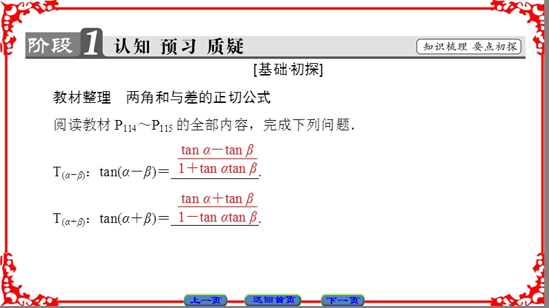 【课堂新坐标】高中数学苏教版必修4课件： 第3章 3.1.3 两角和与差的正切.ppt_第3页