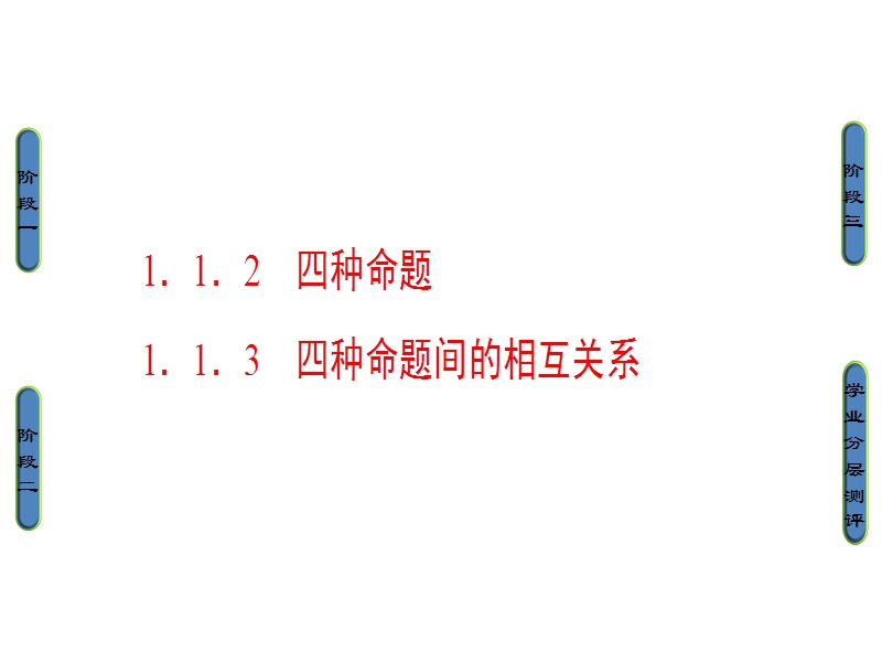 高中数学人教a版选修2-1课件：1.1.2+3 四种命题 四种命题间的相互关系 .ppt_第1页