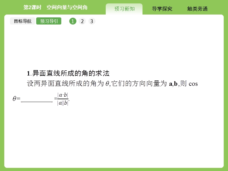 【赢在课堂】高二数学人教a版选修2-1课件：3.2.2 空间向量与空间角.ppt_第3页