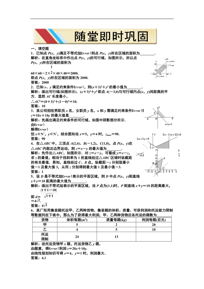 【苏教版】数学《优化方案》必修5测试：第三章3.3.3随堂即时巩固.doc_第1页