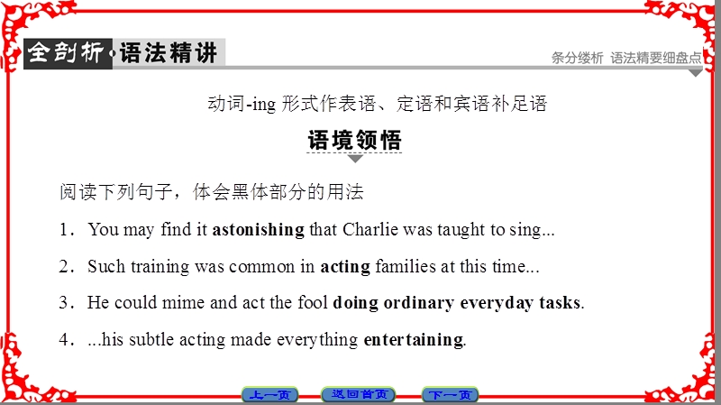 【课堂新坐标】高中英语人教版必修四课件：unit 3 section ⅳ　grammar & writing.ppt_第2页