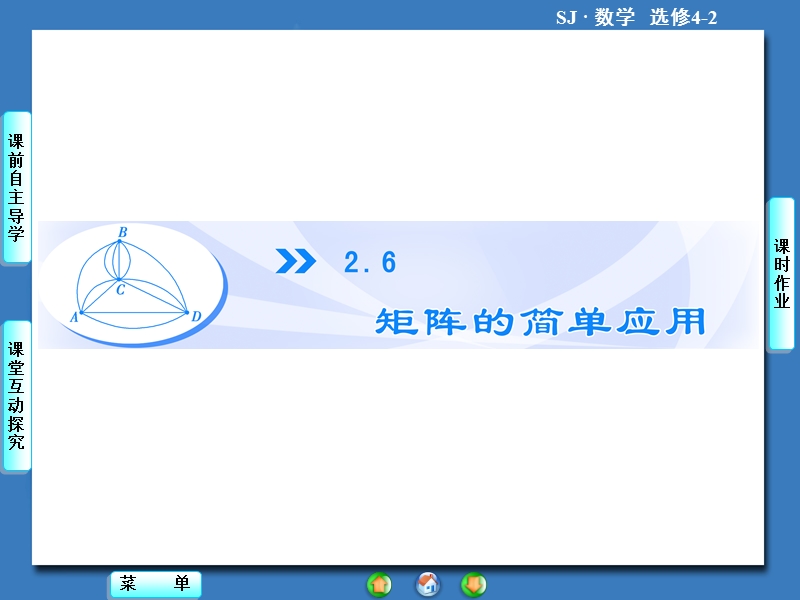 【课堂新坐标，同步教学参考】高中苏教版  数学课件选修4-2 2.6.ppt_第1页