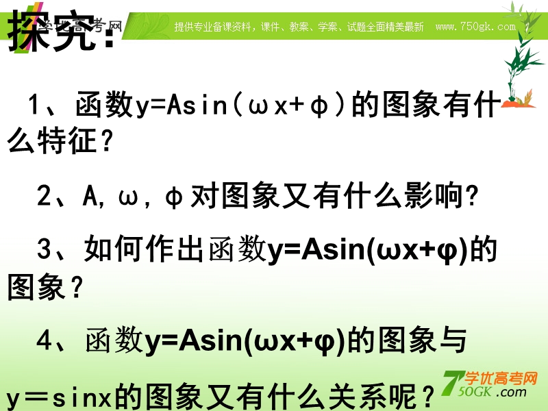 湖南省桃江四中高中数学必修四1.5《函数y=asin（ωx+φ）的图象》课件.ppt_第2页