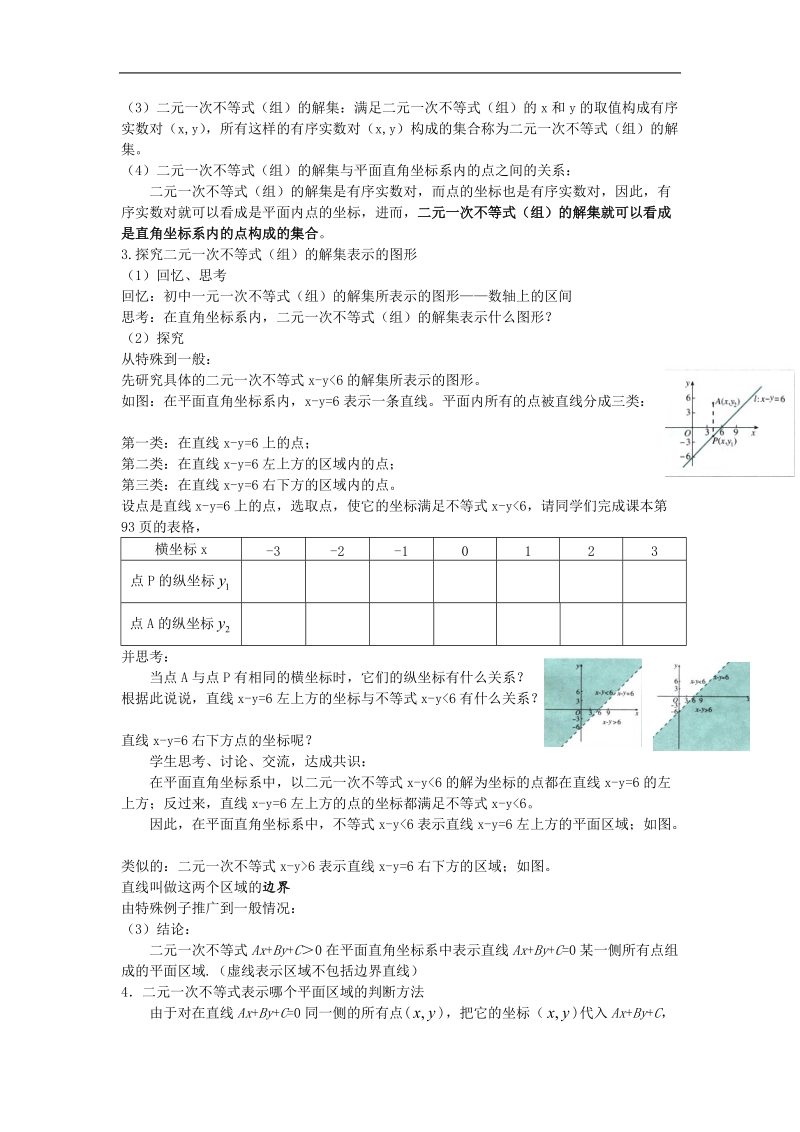 二元一次不等式组与简单的线性规划问题  教案 （新人教a版必修5）.doc_第2页