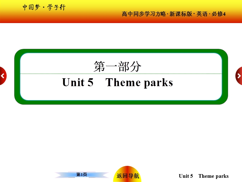 【名师一号】高一英语人教版必修4课件：unit 5 theme parks part 3.ppt_第1页