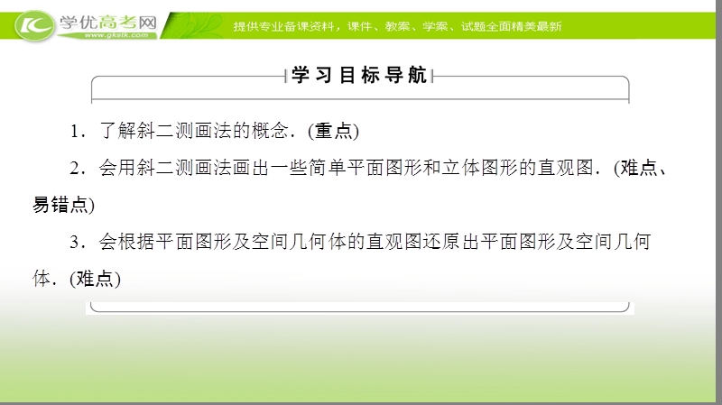 高中数学苏教版必修2课件：1.1.3+4 中心投影和平行投影（略）直观图画法 .ppt_第2页