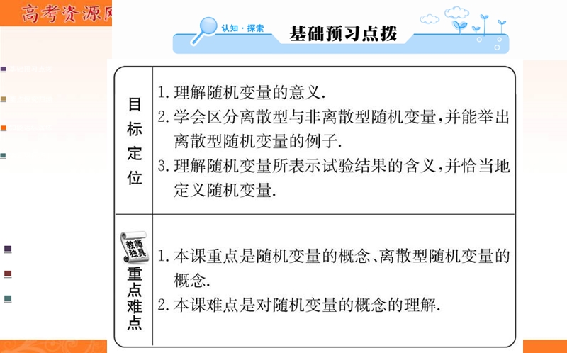 【名校学案】高中数学（人教a版选修2-3）课件：第二章 随机变量及其分布 2.1.1.ppt_第2页