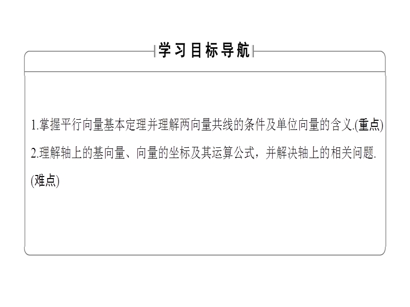 高中数学人教b版必修4课件：2.1.5　向量共线的条件与轴上向量坐标运算 .ppt_第2页