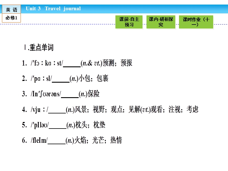 【金版新学案】高一英语人教版必修一同步课件：3.3 section ⅲ　learning about language & using language.ppt_第3页