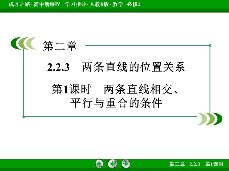 成才之路人教b版数学必修2课件：第2章 平面解析几何初步2.2.3 第1课时.ppt_第3页