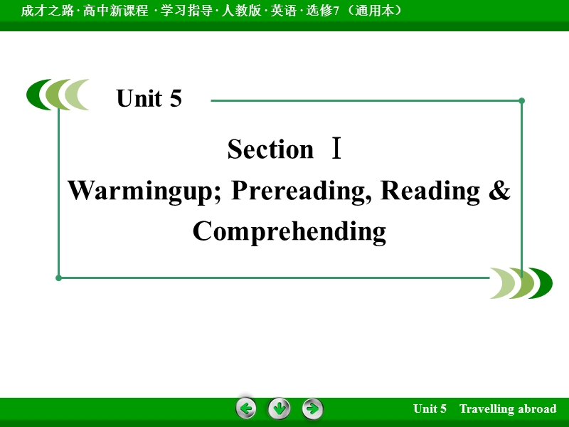 【成才之路】高中英语人教版选修7配套课件：unit 5 section 1warming-up; pre-reading, reading & comprehending.ppt_第3页