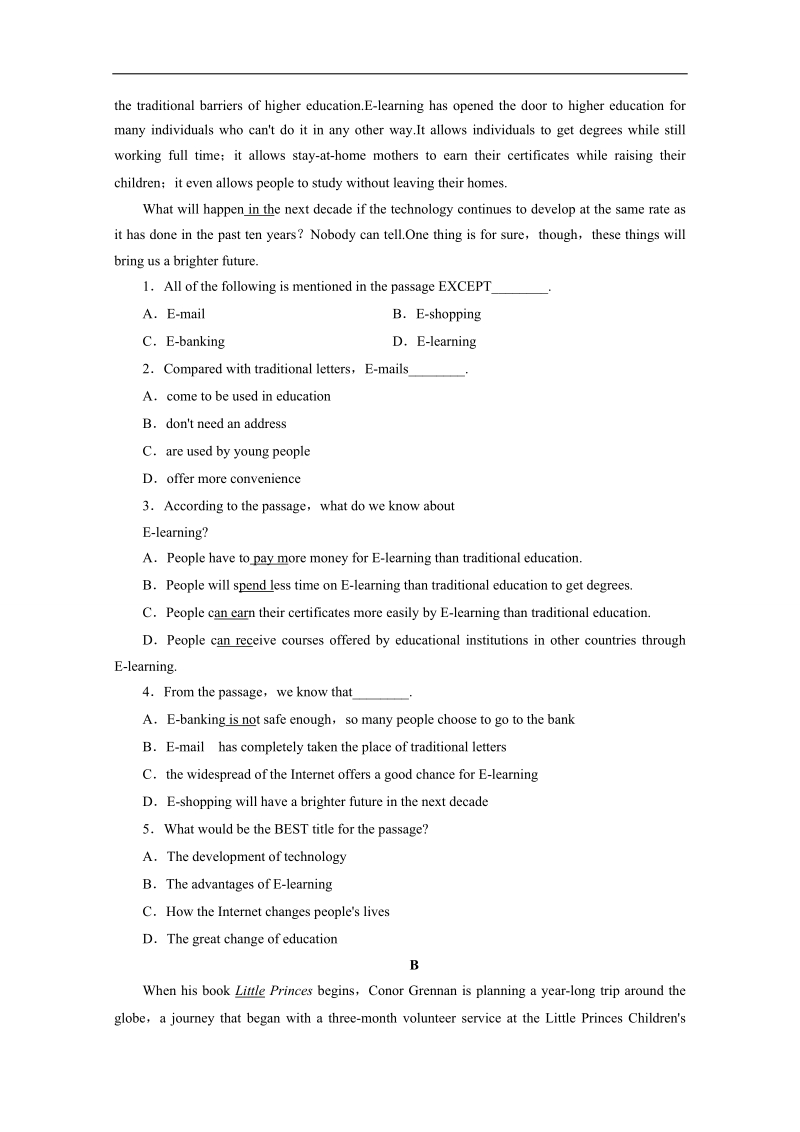 高中英语同步跟踪作业（4）及答案：unit3（人教新课标必修5）.doc_第3页